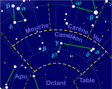 dessin de la constellation du Cameleon