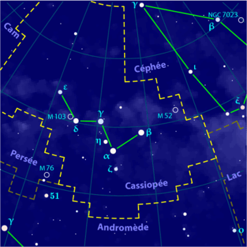dessin de la constellation de cassiopee