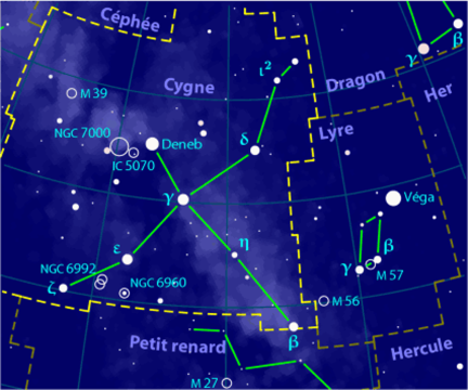 dessin de la constellation du cygne